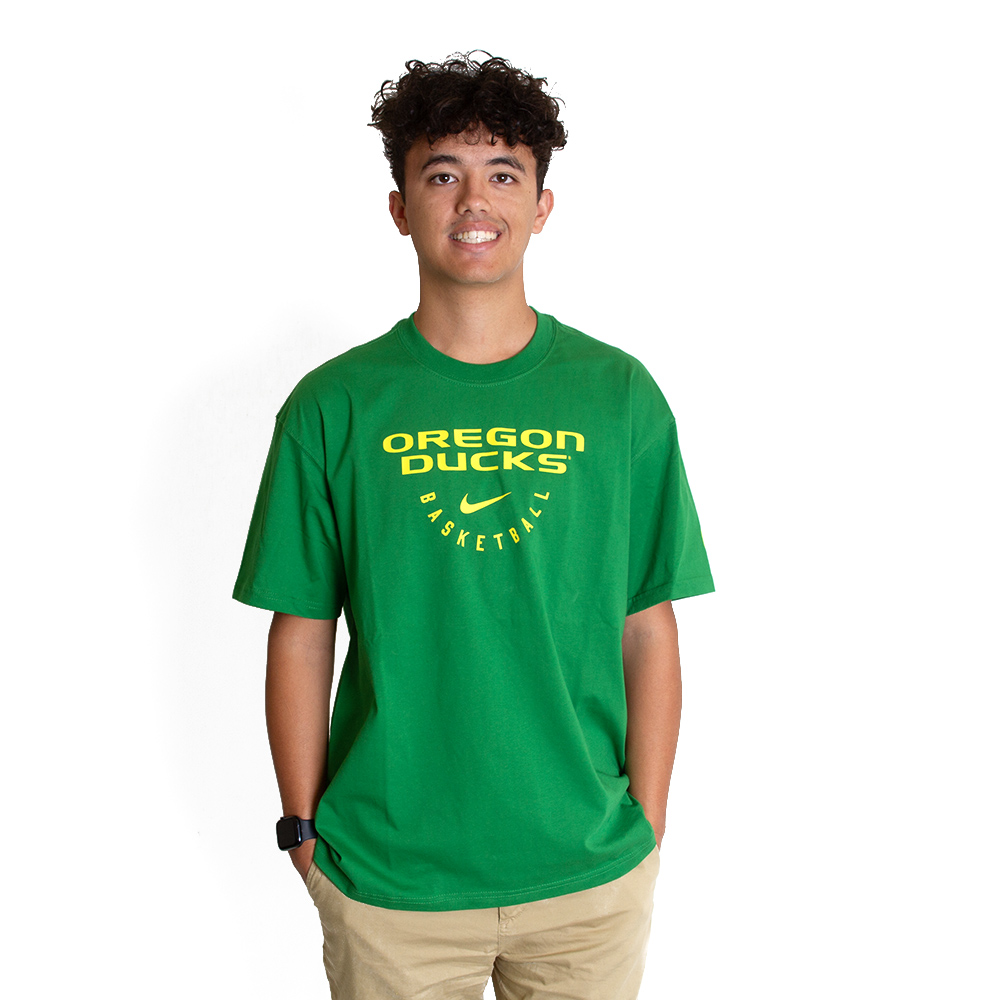Oregon Ducks, Nike, Green, Crew Neck, Men, Basketball, 2024, T-Shirt, 756103